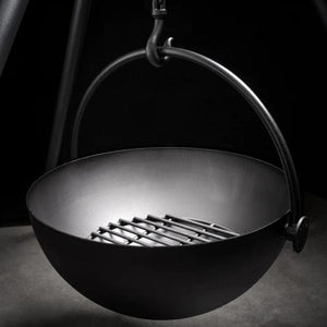 cowboy cauldron the dude fire pit grill with charcoal grate