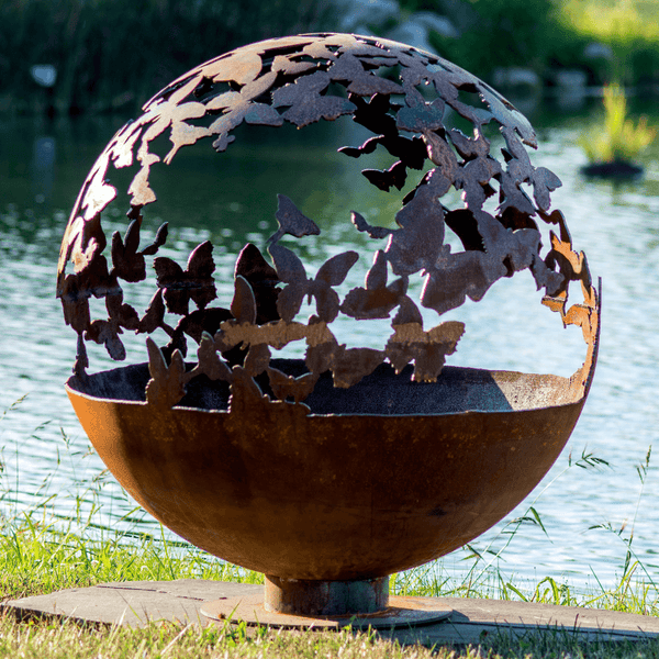 The Fire Pit Gallery Butterfly Wings Steel Fire Bowl side view