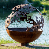 The Fire Pit Gallery Butterfly Wings Steel Fire Bowl side view - alternate view