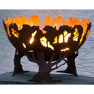 The Fire Pit Gallery Forest Fire Steel Fire Pit lit up