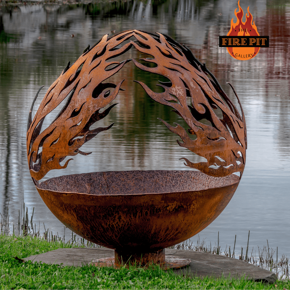 The Fire Pit Gallery Phoenix Rising Steel Fire Pit during the day - room setting