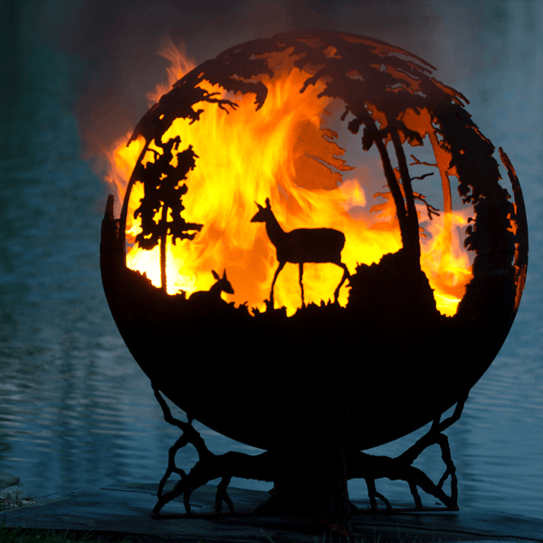 The Fire Pit Gallery Up North Steel Fire Pit with handcrafted art - side view