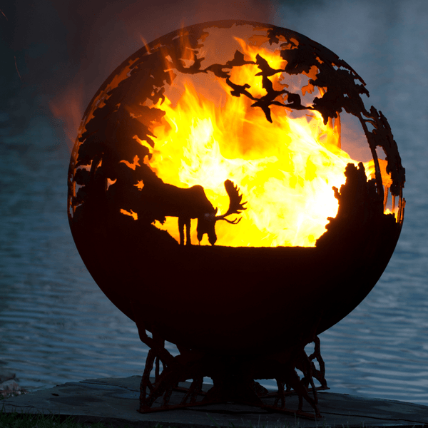 The Fire Pit Gallery Up North Steel Fire Pit with handcrafted art - detail view