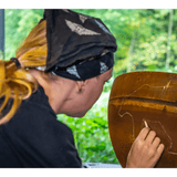 Drawing the art on The Fire Pit Gallery Fire Pits