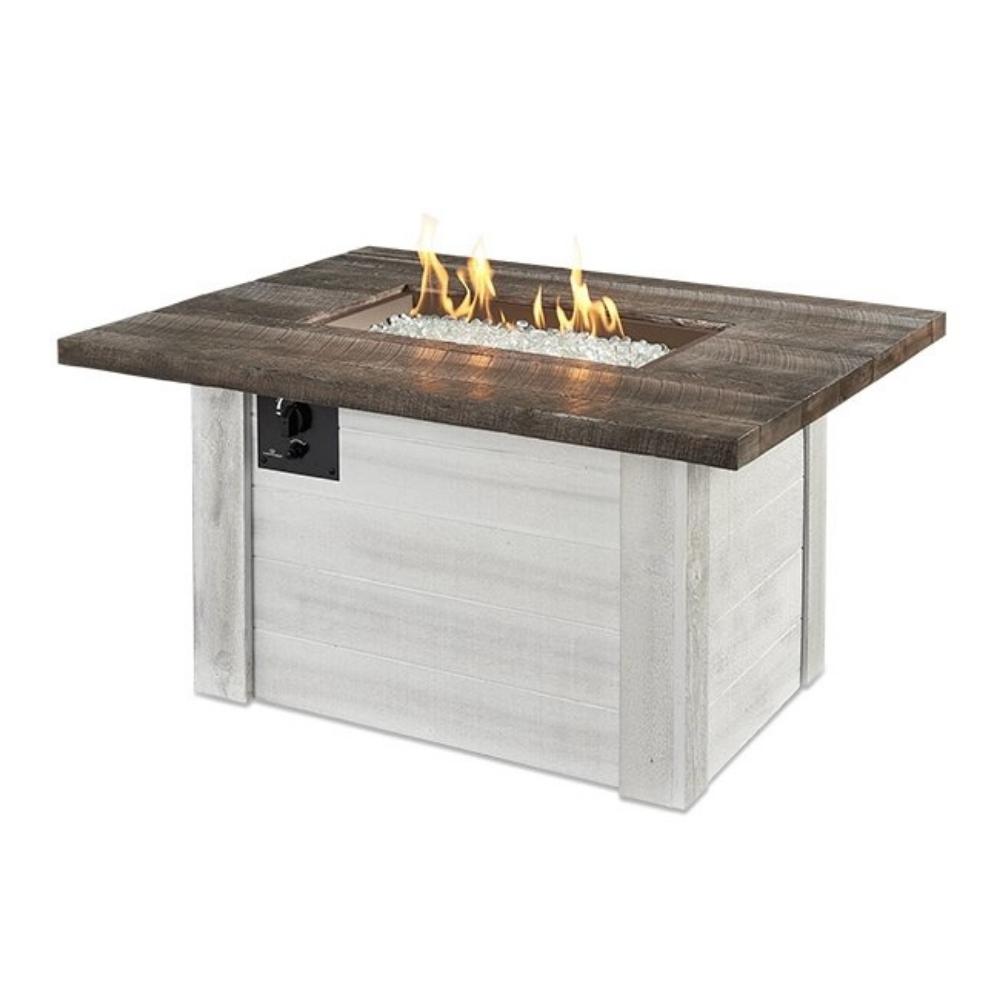 The Outdoor GreatRoom Company Alcott 48&quot; Rectangular Gas Fire Pit Table with Fire glass
