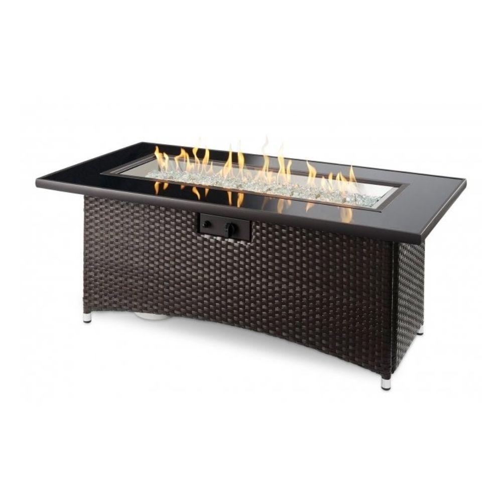 The Outdoor GreatRoom Company Balsam Montego 59&quot; Fire Pit Table with glass gems