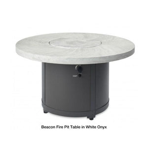 The Outdoor Greatroom Company Beacon Fire Pit Table in White Onyx