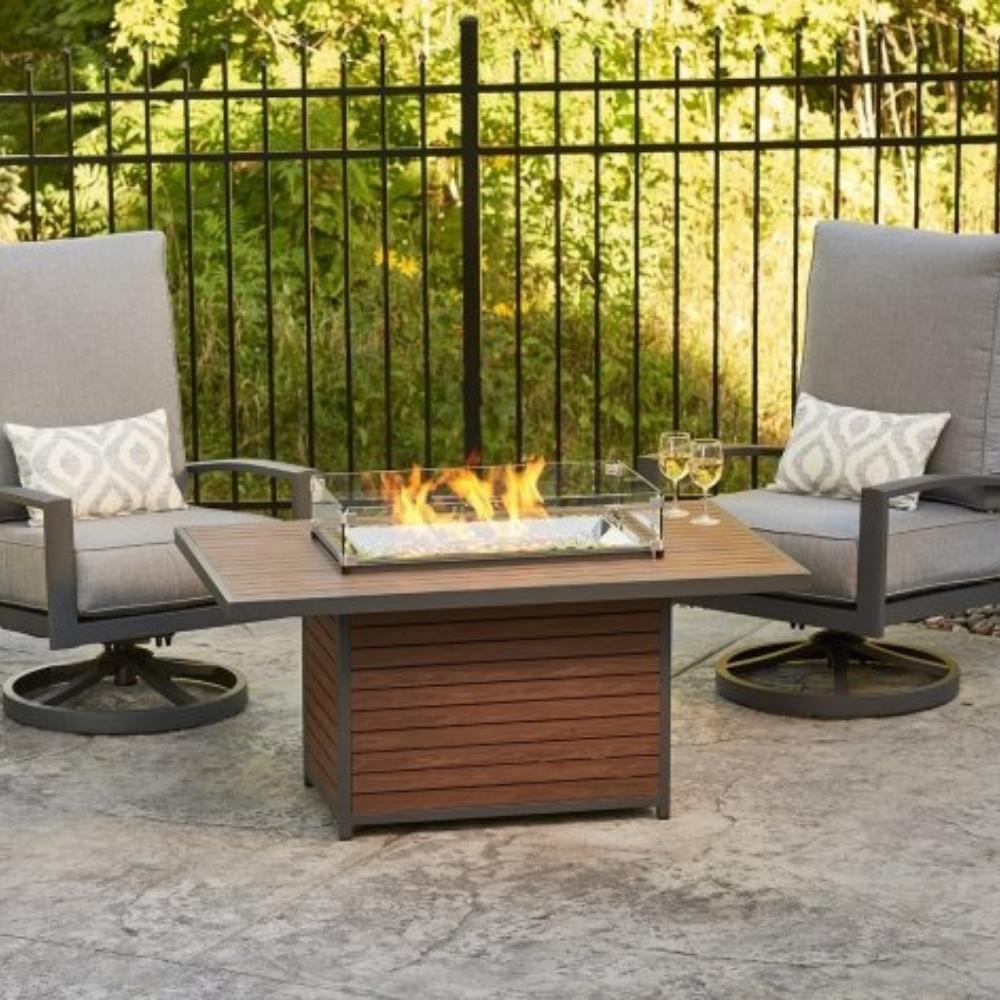 The Outdoor GreatRoom Company Brooks 50&quot; Brown Gas Fire Pit Table in Patio