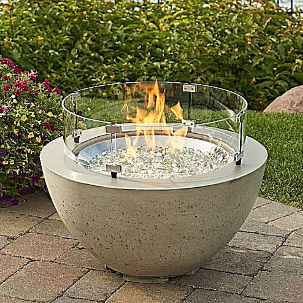 The Outdoor GreatRoom Company Cove 29&quot; Round Gas Fire Bowl with Wind Guard