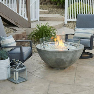The Outdoor GreatRoom Company Cove Natural Grey Fire Bowl with Wind Guard