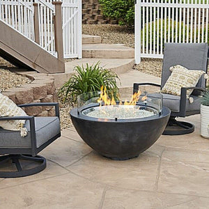 The Outdoor GreatRoom Company Cove Midnight Mist Fire Bowl with Wind Guard