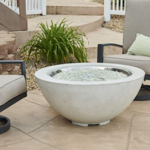 The Outdoor GreatRoom Company Cove White 42-inch Fire Bowl with glass crystals