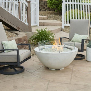 The Outdoor GreatRoom Company Cove White 42-Inch Fire Bowl with Windguard
