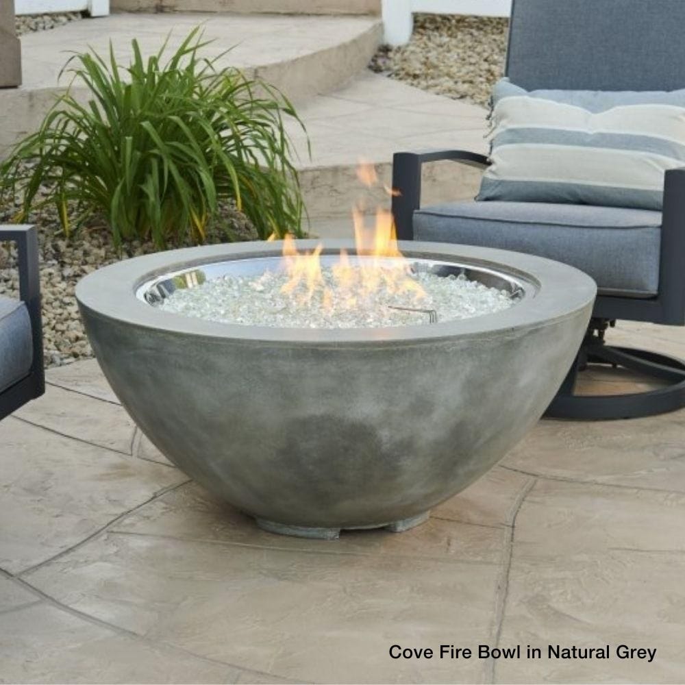 The Outdoor GreatRoom Company  White Cove 42-Inch Round Fire Bowl with Fire Glass