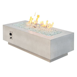 The Outdoor GreatRoom Company Cove 54-Inch Linear Gas Fire Pit Table with Glass Media