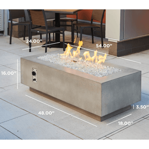 The Outdoor GreatRoom Company Cove 54-inch Linear Gas Fire Pit Table Dimensions