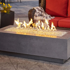 The Outdoor GreatRoom Company Cove Midnight Mist Fire Pit Table in seating area