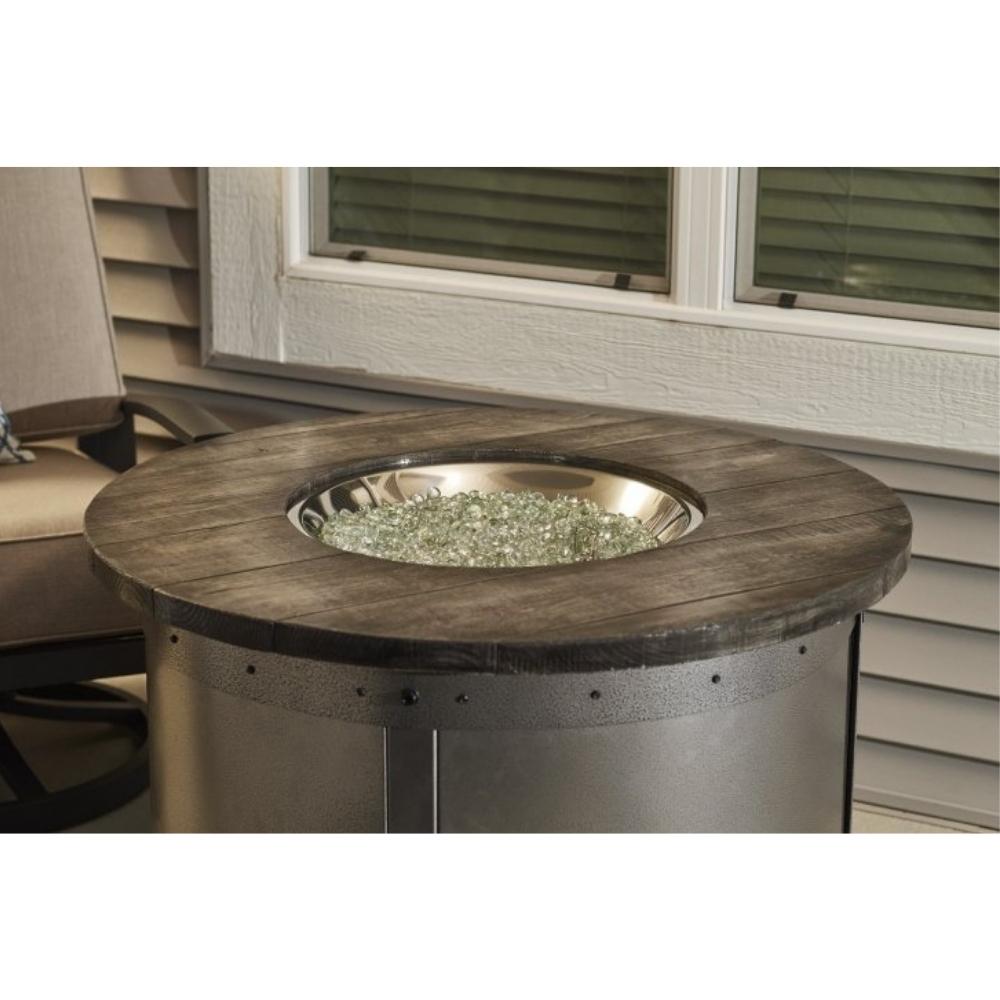 The Outdoor GreatRoom Company Edison 39&quot; Round Gas Fire Pit Table with glass media