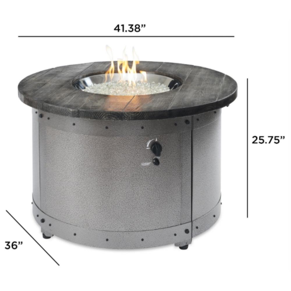 The Outdoor GreatRoom Company Edison 39&quot; Round Gas Fire Pit Table (ED-20) Specs