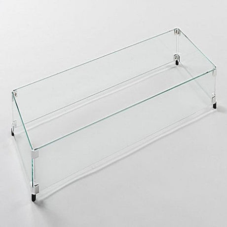 Linear Glass Wind Guard for Fire Pits