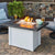 Havenwood 44" Driftwood Rectangular Gas Fire Pit Table with white Base