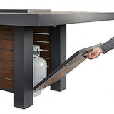 The Outdoor GreatRoom Company Kenwood 81-inch Gas Fire Pit Dining Table Access Door