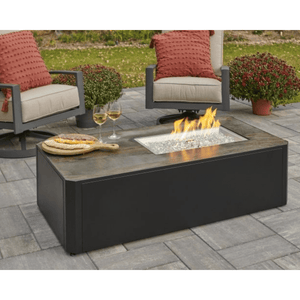 The Outdoor GreatRoom Company Kinney 55-inch Linear Fire Pit Table in seating area