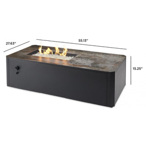 The Outdoor GreatRoom Company Kinney 55-inch Linear Gas Fire Pit Table Specs