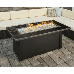 The Outdoor GreatRoom Company Monte Carlo 59" Linear Fire Pit Table in seating area