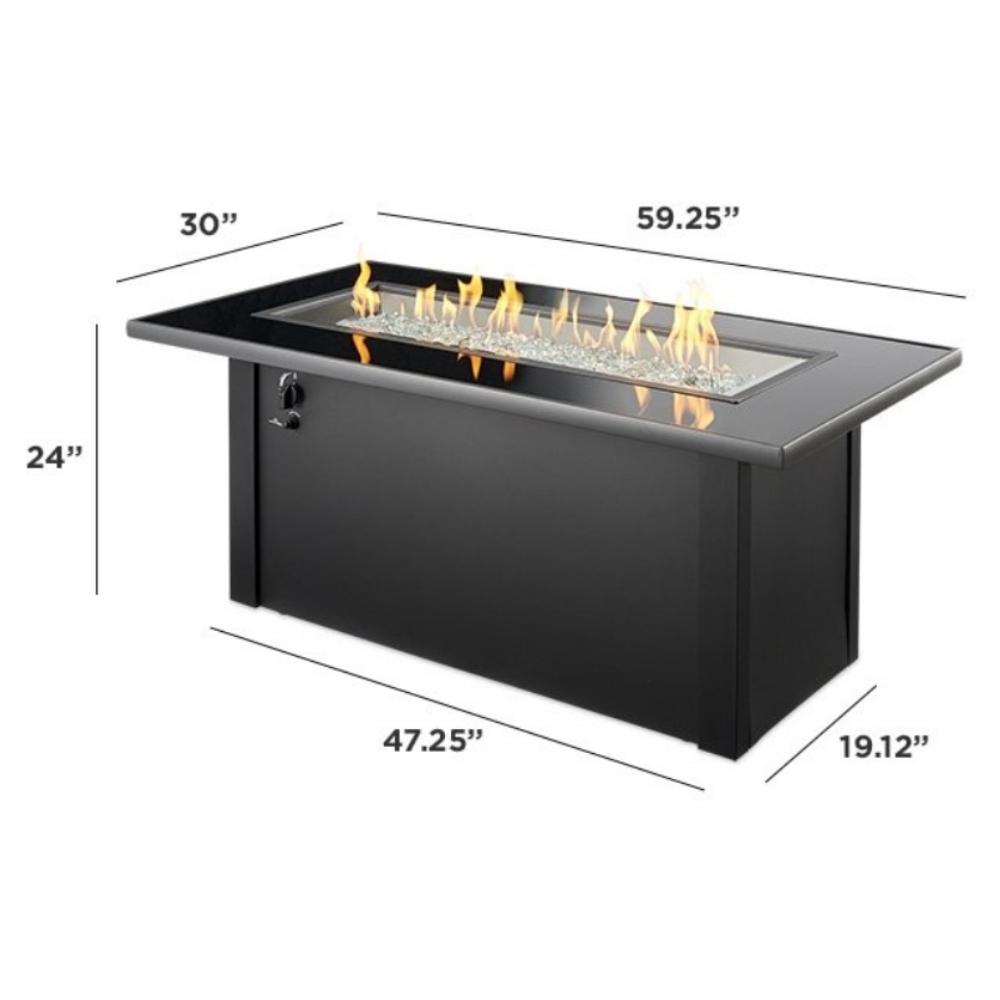 The Outdoor GreatRoom Company Monte Carlo 59&quot; Gas Fire Pit Table Specs