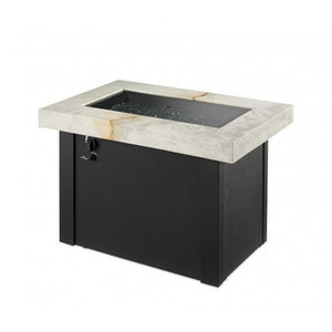 White Providence Rectangular Gas Fire Pit Table with Burner Cover