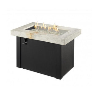 White Providence Rectangular Gas Fire Pit Table