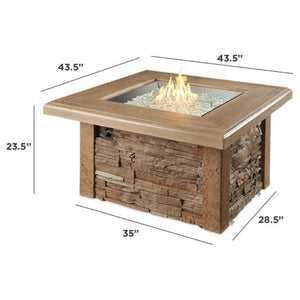 The Outdoor GreatRoom Company Sierra 44-inch Square Gas Fire Pit Table Specs