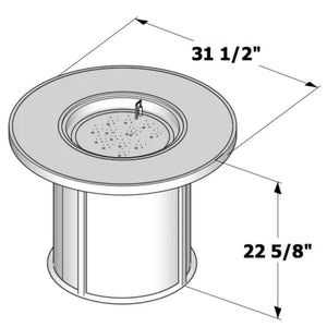 Diagram of  Stonefire 31-inch Round Gas Fire Pit Table