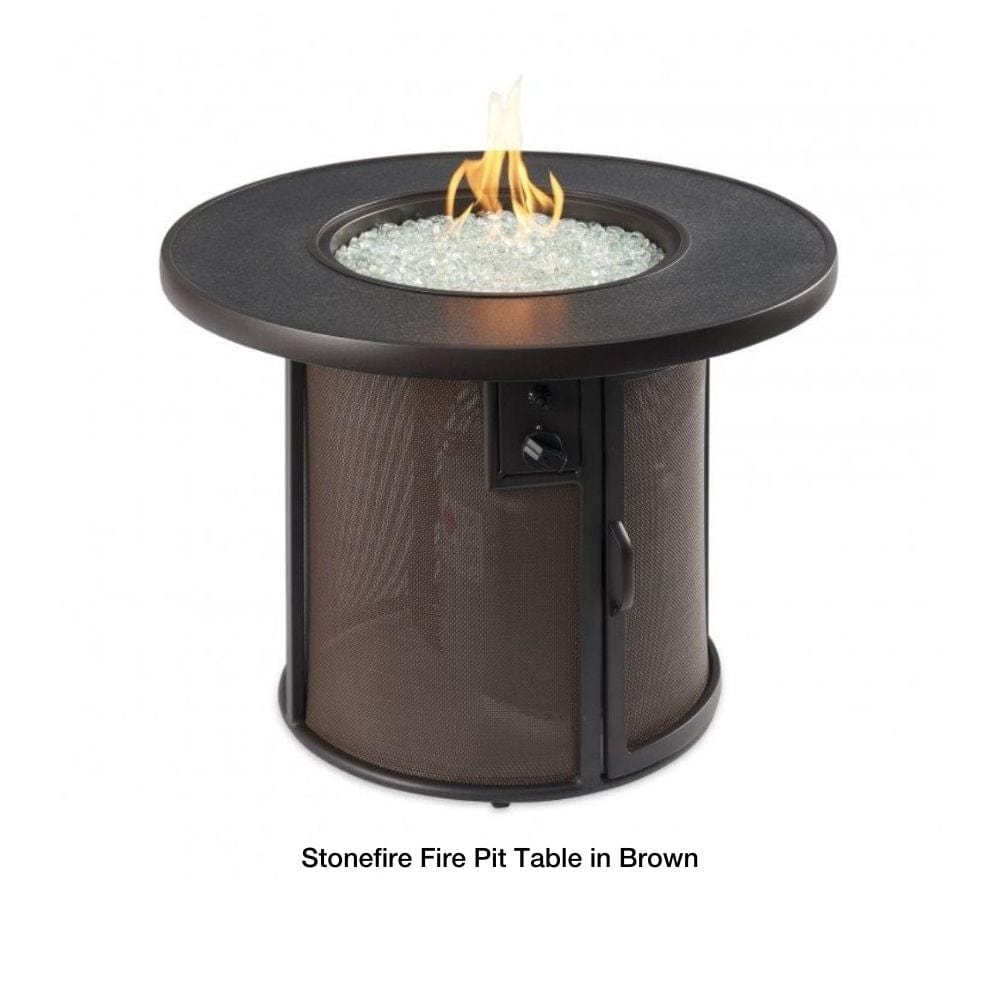 The Outdoor GreatRoom Company Stonefire 31-Inch Round Gas Fire Pit Table - angle view