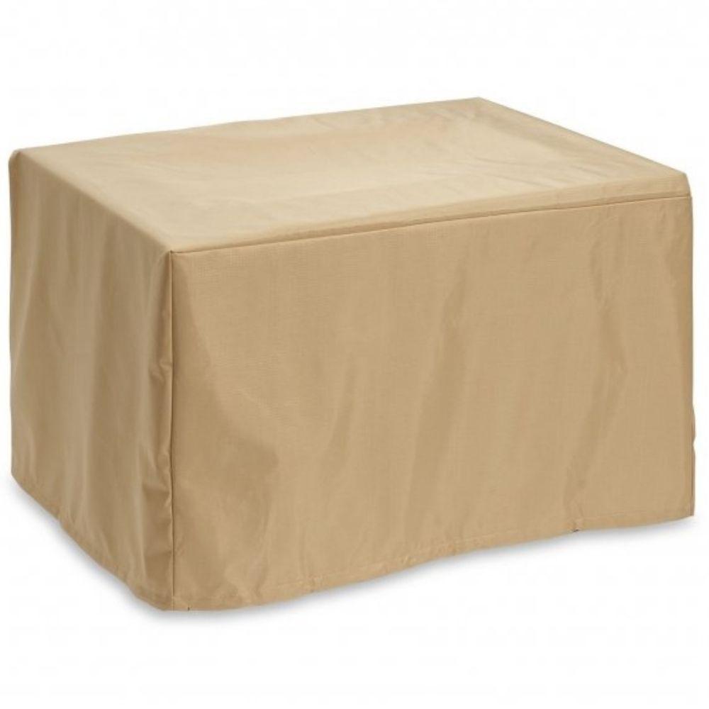 Rectangular Tan Protective Ripstop Cover with Drawstring.
