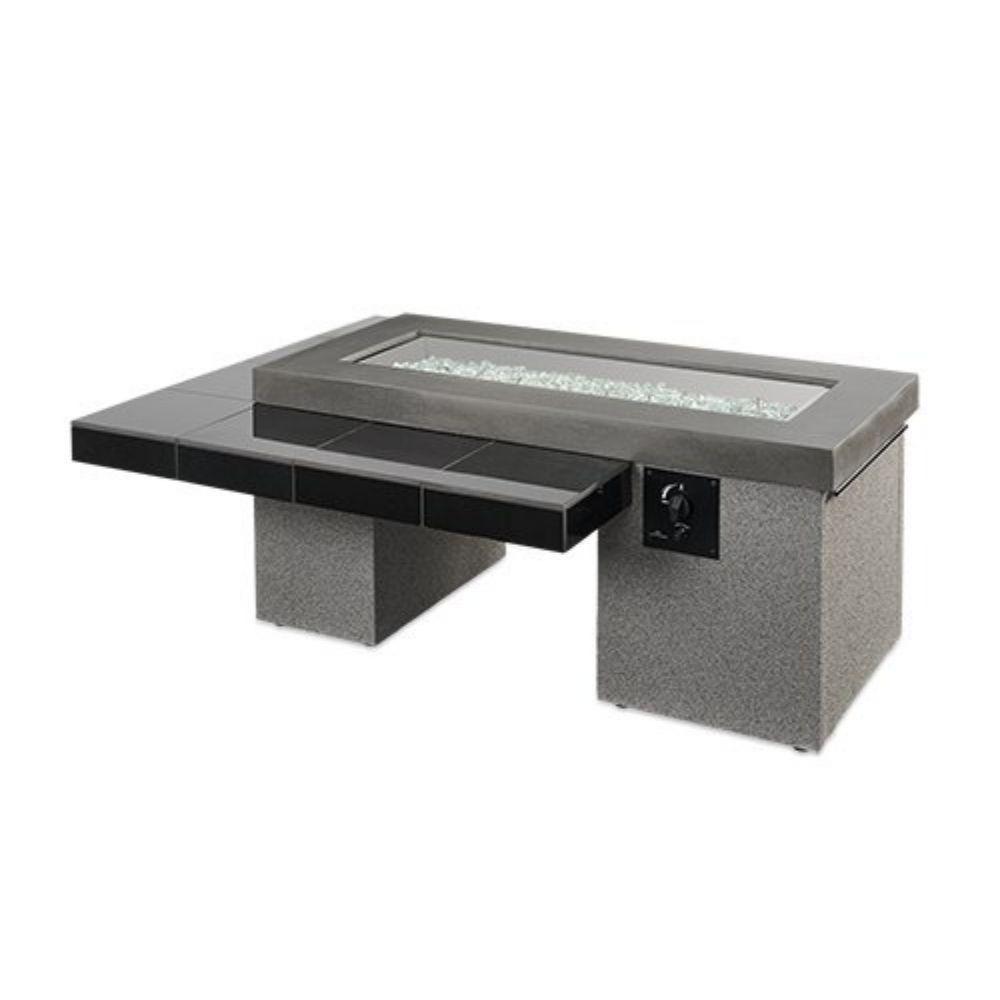 The Outdoor GreatRoom Company Uptown 65&quot; Black Linear Fire Pit Table