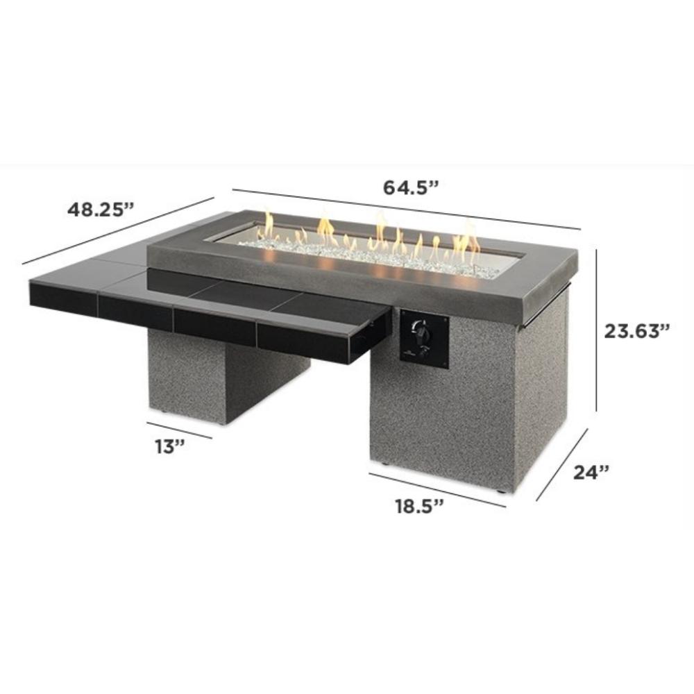 The Outdoor GreatRoom Company Uptown 65&quot; Linear Gas Fire Pit Table Specs