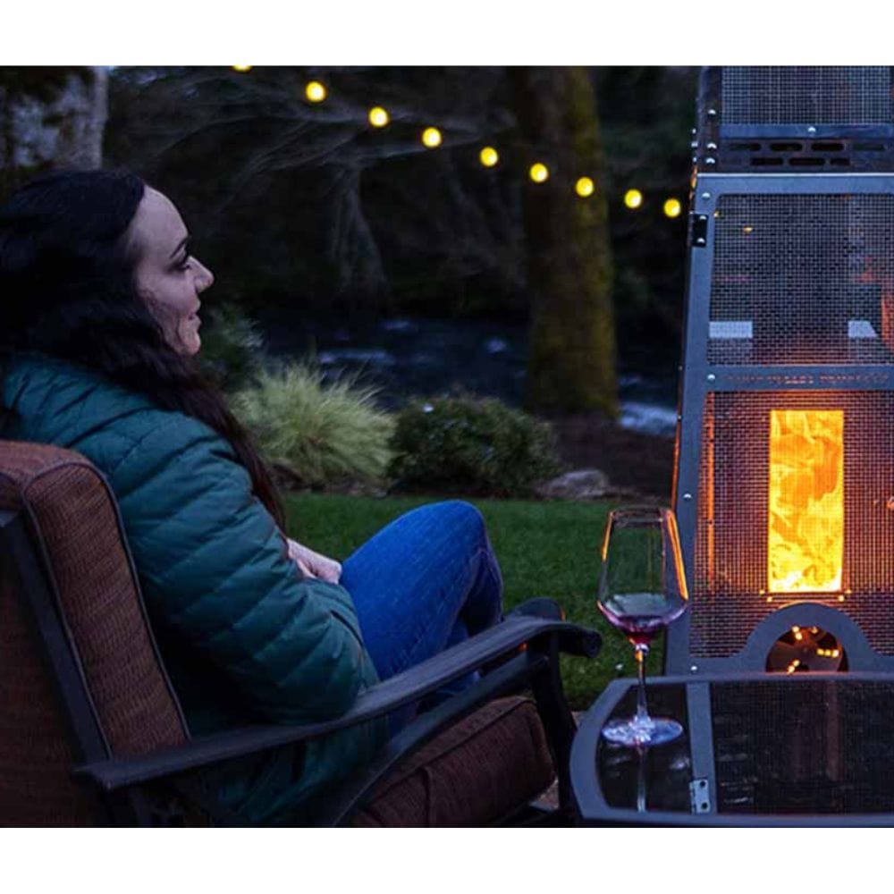 Wood Pellet Outdoor Patio Heater - Non Electric, Smokeless & Portable. Perfect for Backyards & Decks (Elite Revere Edition - 90K BTU)