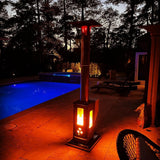 Timber Stoves Big Timber Stainless Steel Pellet Patio Heater by the pool