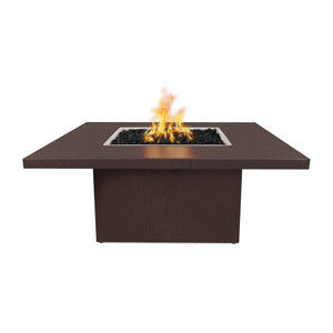 Top Fires Bella 36-Inch Square Steel Gas Fire Pit Table Copper Vein