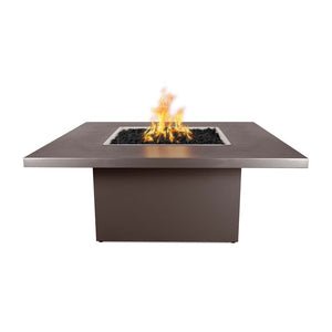 Top Fires Bella 36-Inch Square Steel Gas Fire Pit Table Java