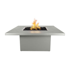 Top Fires Bella 36-Inch Square Steel Gas Fire Pit Table Pewter