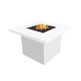 Top Fires Bella 36-Inch Square Steel Gas Fire Pit Table in White