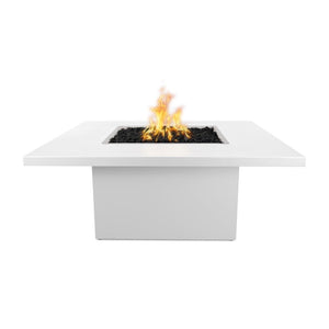 Top Fires Bella 36-Inch Square Steel Gas Fire Pit Table White