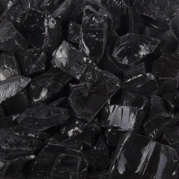 1/2"-3/4" Black Fire Glass (25 lbs)