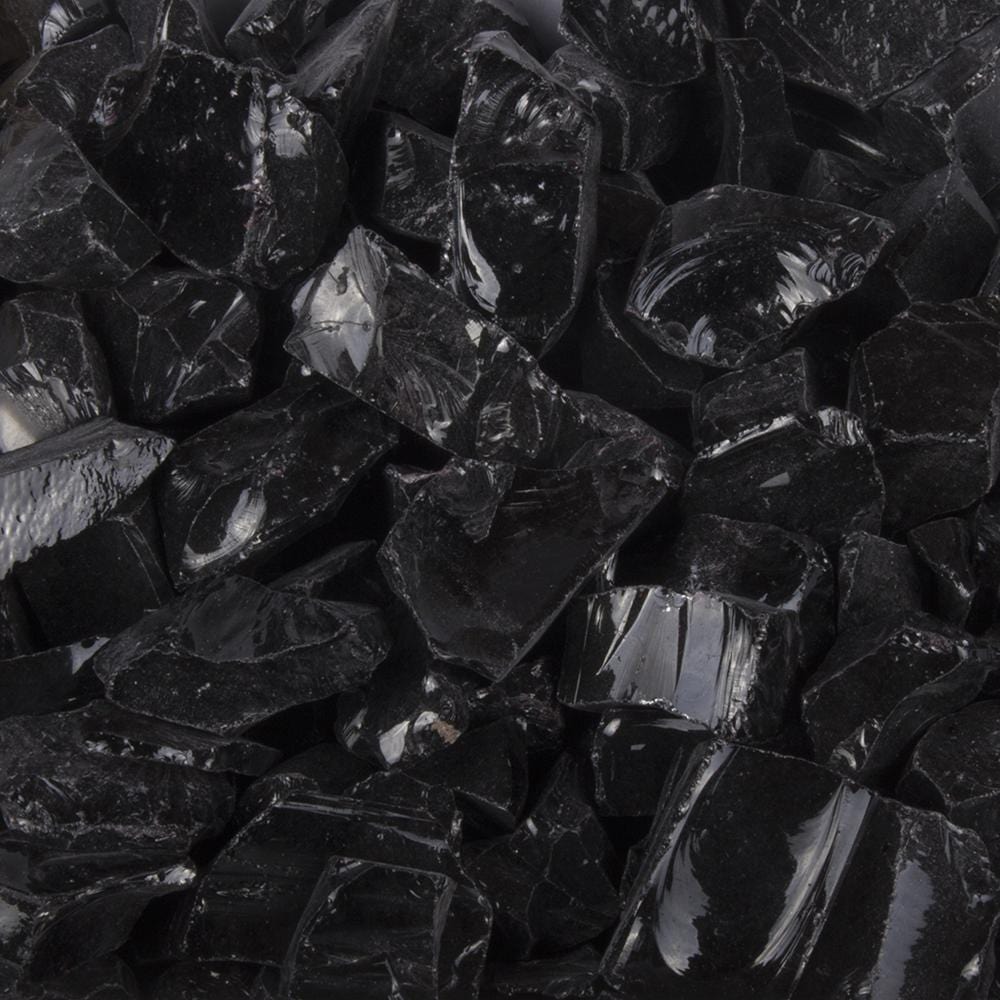 1/2"-3/4" Black Fire Glass (25 lbs)