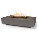 Top Fires Cabo Rectangular GFRC Gas Fire Pit Table in Chestnut - room setting