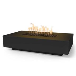 Top Fires Cabo Rectangular GFRC Gas Fire Pit Table in Black - room setting