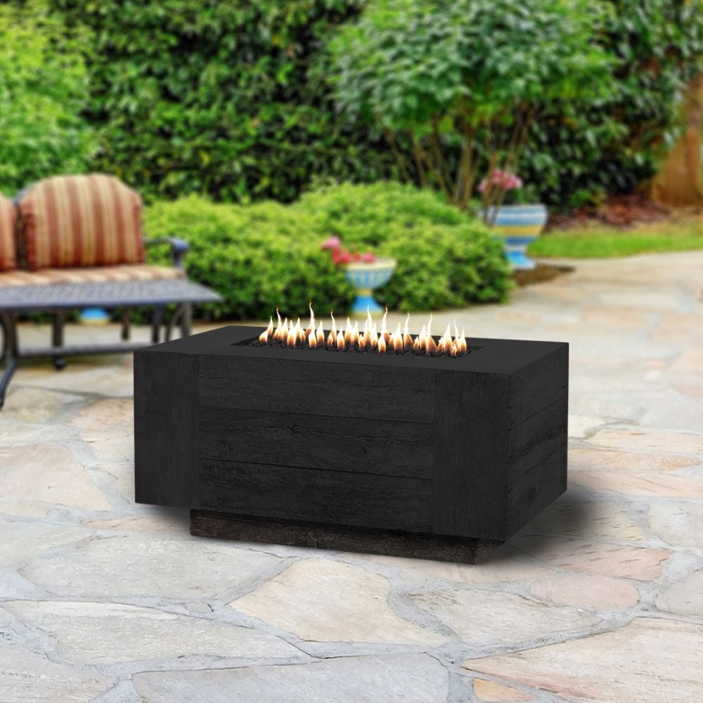 Top Fires Catalina Ebony Fire Pit in Outdoor Patio - angle view